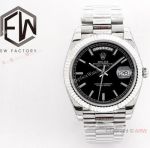 EW Factory Rolex DayDate 40mm Replica Watch EWF 2836 Black Face President Strap